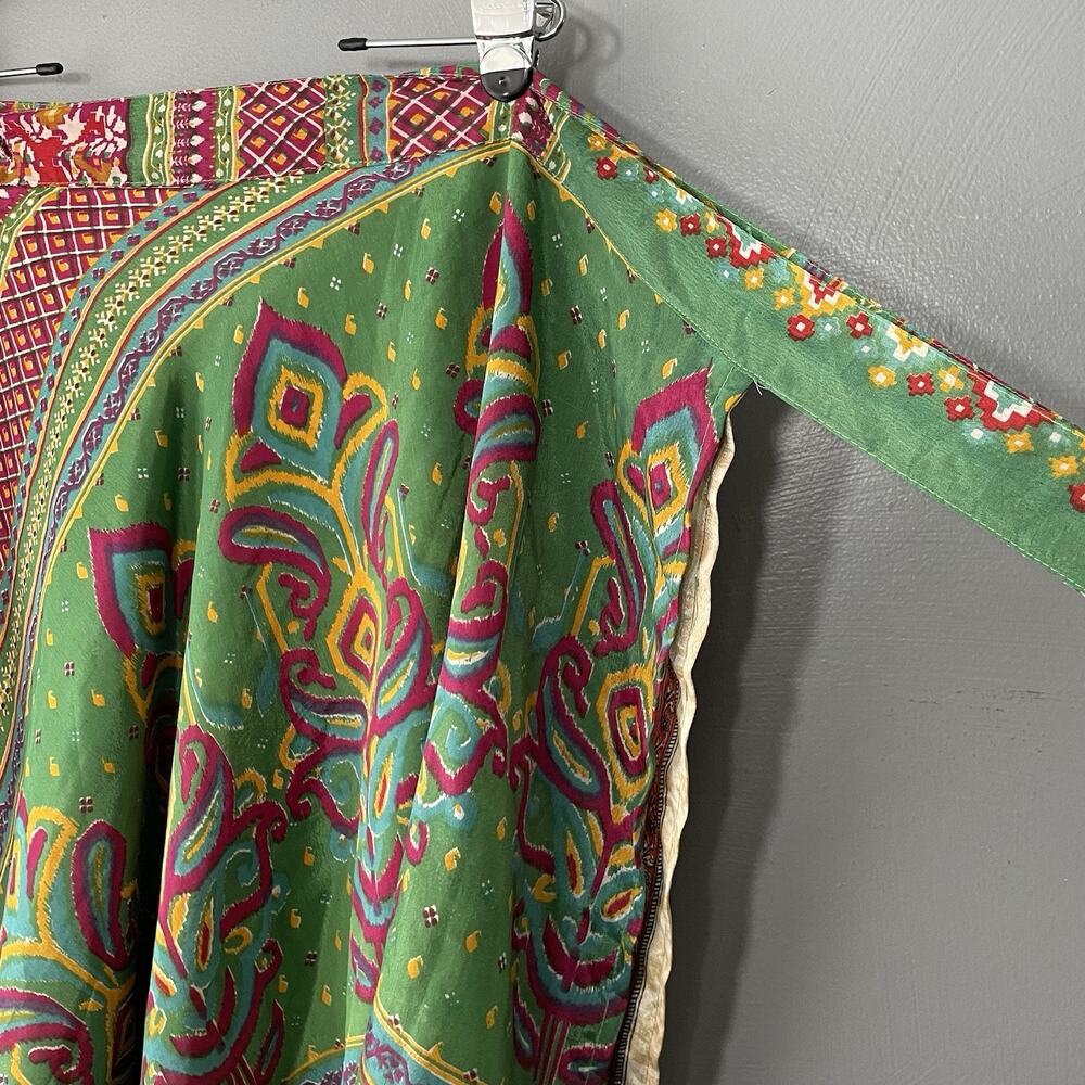 Silky Wrap Skirt One Size Reversible Sari Sarong Tribal Ethnic Bohemian Gypsy - Picture 3 of 9